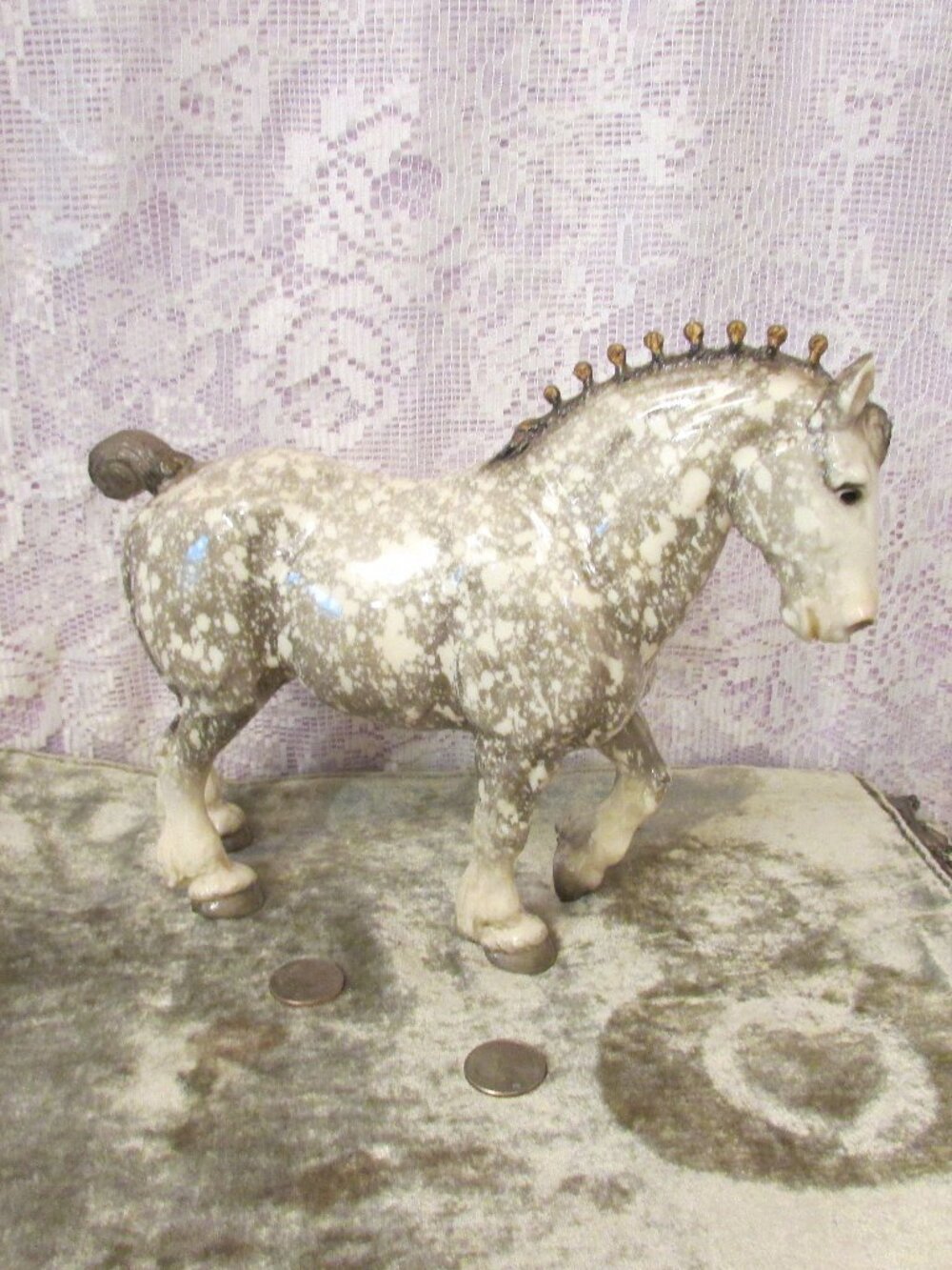Vintage Breyer Clydesdale Glossy Dapple Gray Horse #82 1962-1965